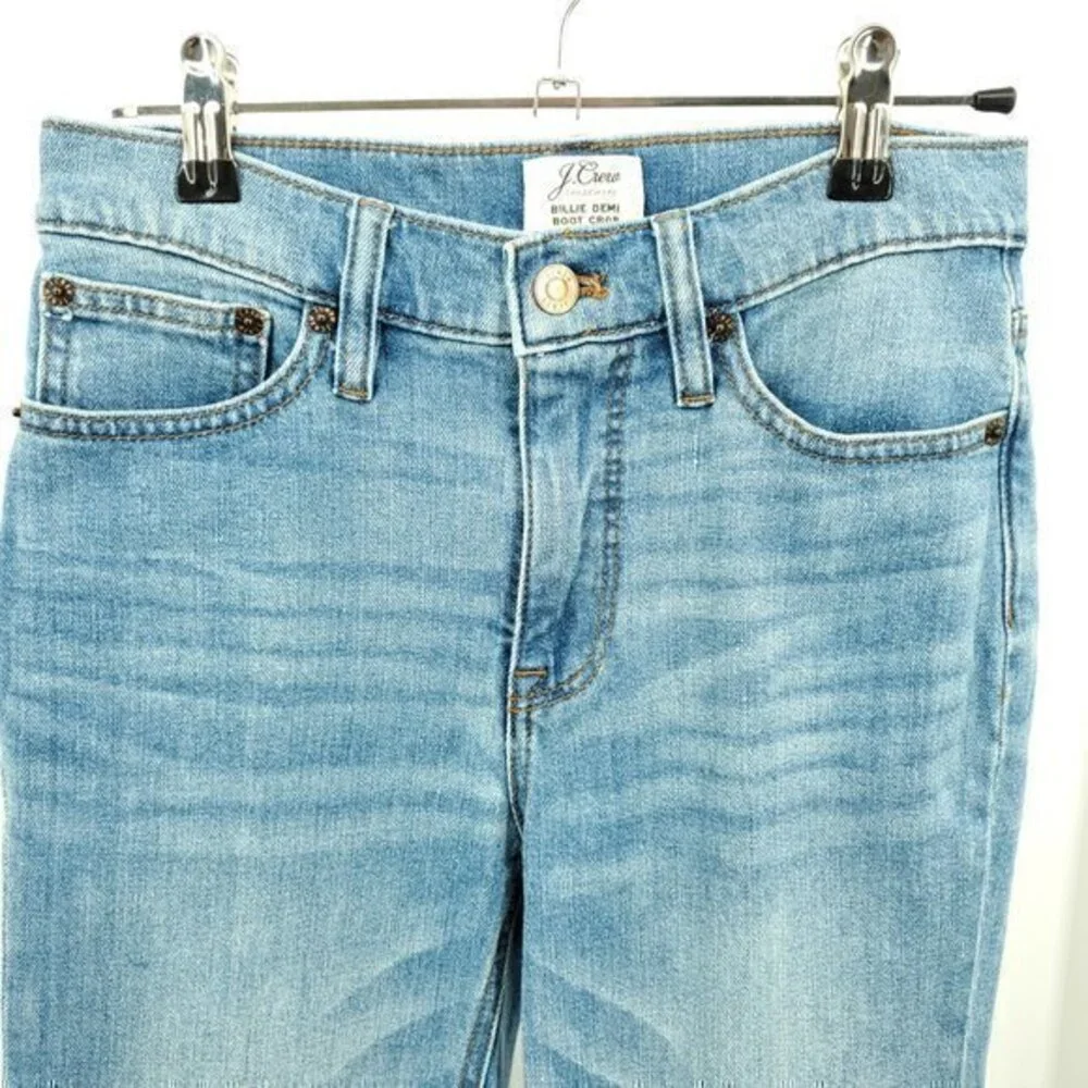 J. Crew Billie Demi Boot Crop Jeans 25 Redwood Wash (Light/Medium Blue)